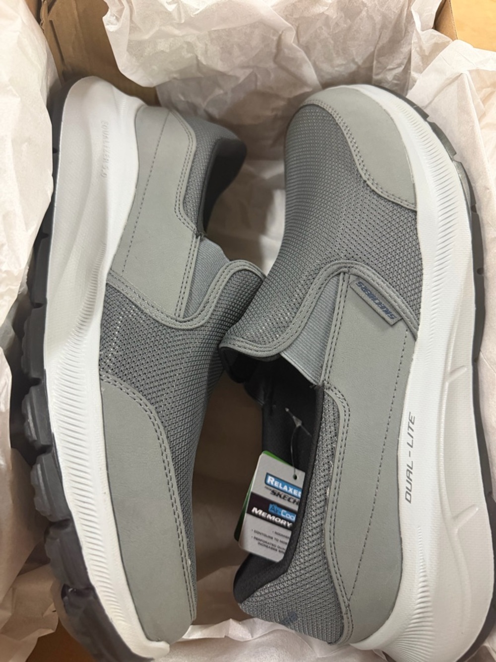 Skechers Men's Grey Slip-On Dual-Lite Casual Shoe - Picture 6 of 8